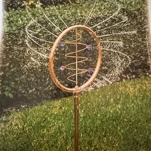 Great Innovations Water in Motion Sprinkler Spinner Red Glass Ball Yard Art NIB